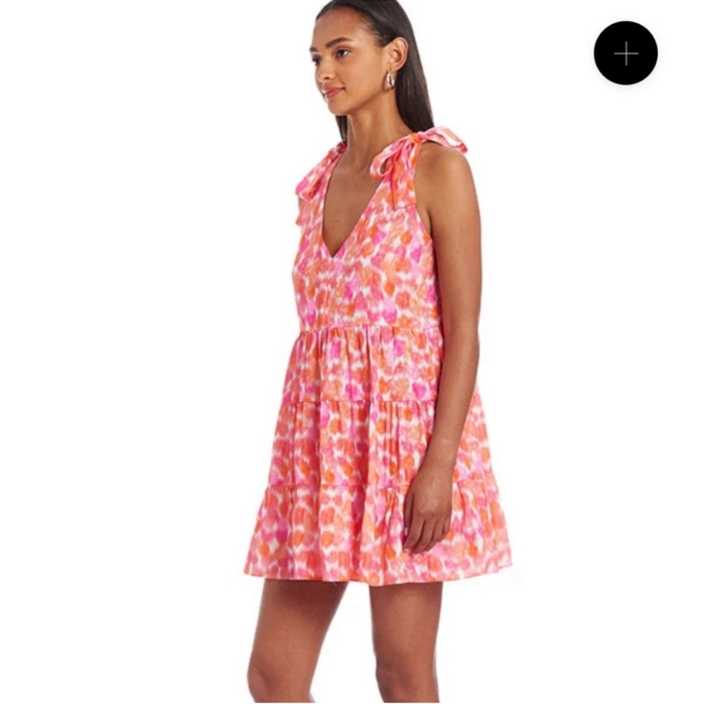 Amanda Uprichard  pink and orange sundress with Bows Small - Picture 3 of 6